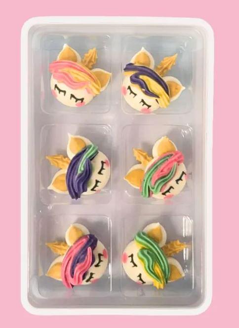 Edible Icing Decorations Unicorn Face Pk/6