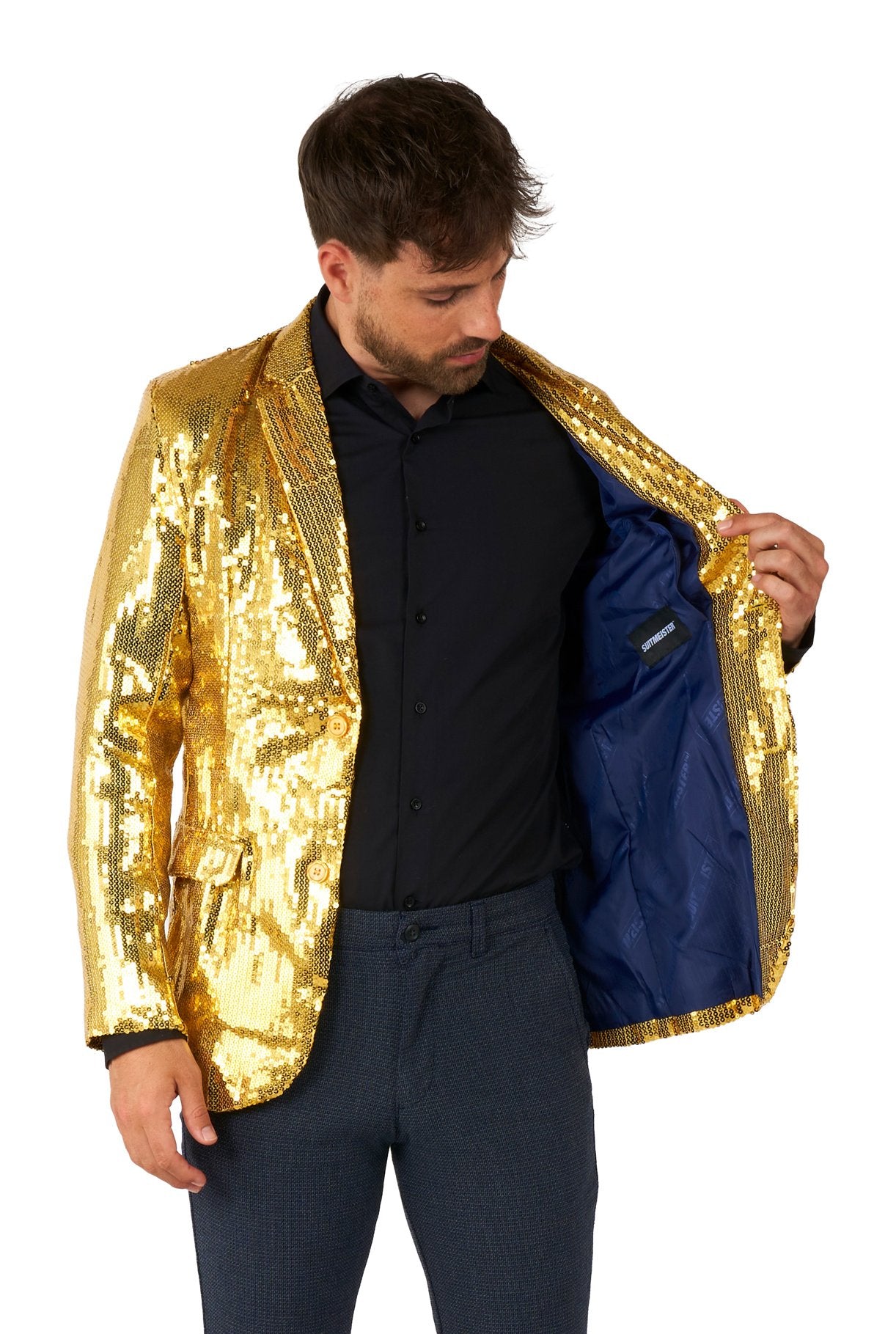Costume Adult Suitmeister Blazer Gold Sequins
