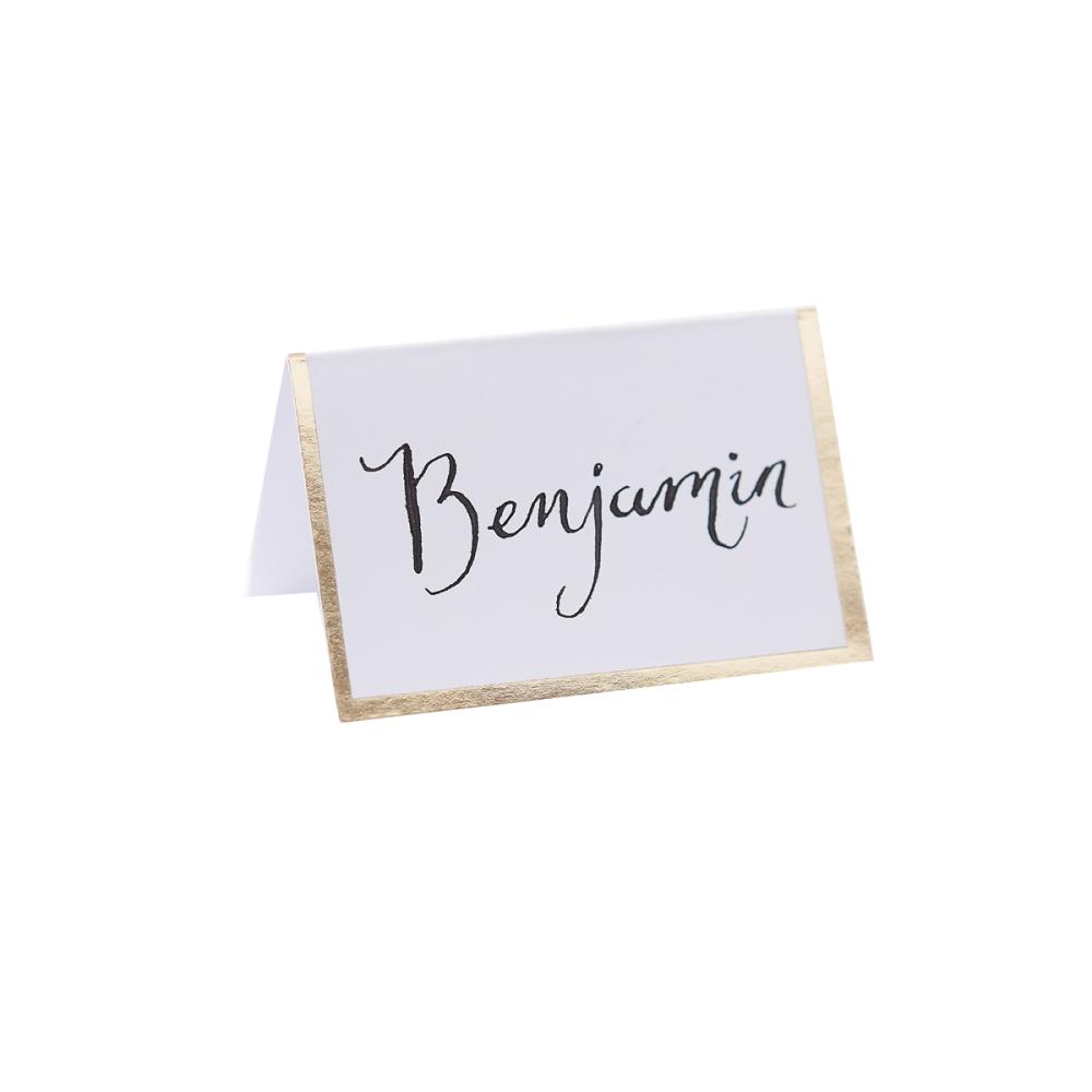 Place/Name Cards White With Gold Foil Edge Wedding/Special Event Pk/10