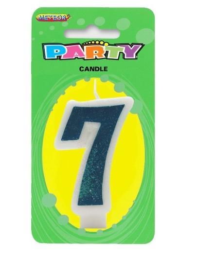 Cake Candle Number 7 Blue