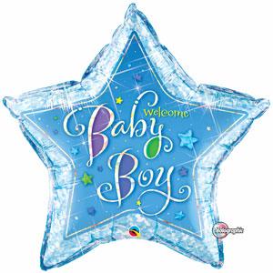Balloon Foil Shape Welcome Baby Boy discontinued line