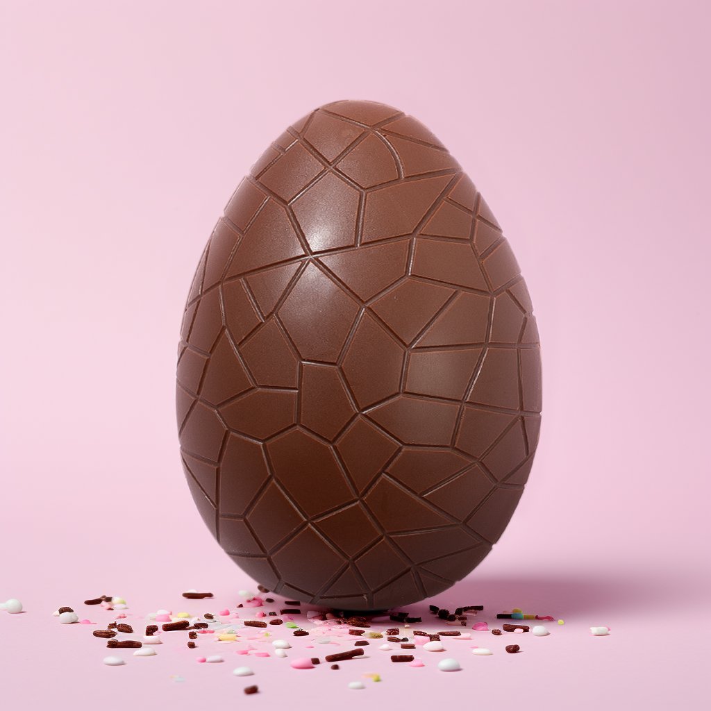 Silicone Mould Large Chocolate Easter Egg (Crackle Design Outside)