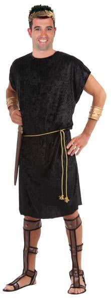 Black Tunic Roman / Greek With Rope Belt Medium