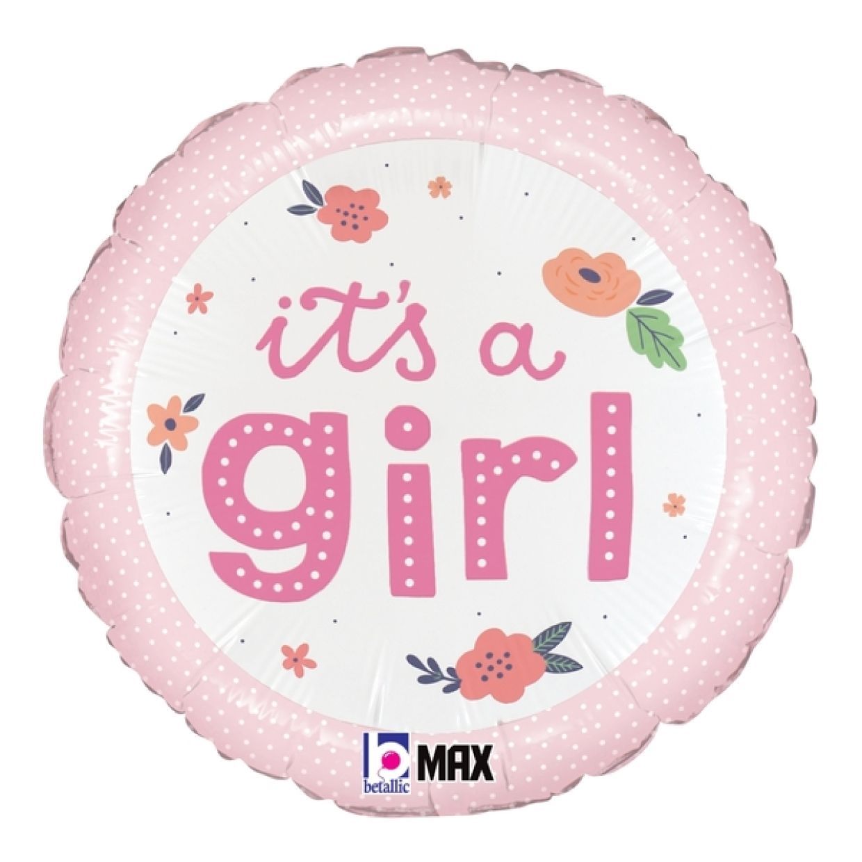Balloon Foil 45cm Its A Girl Onesie Pink (Helium Not Included)