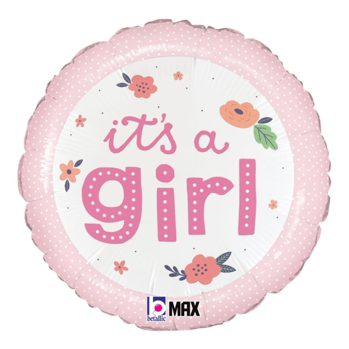 Balloon Foil 45cm Its A Girl Onesie Pink (Helium Not Included)
