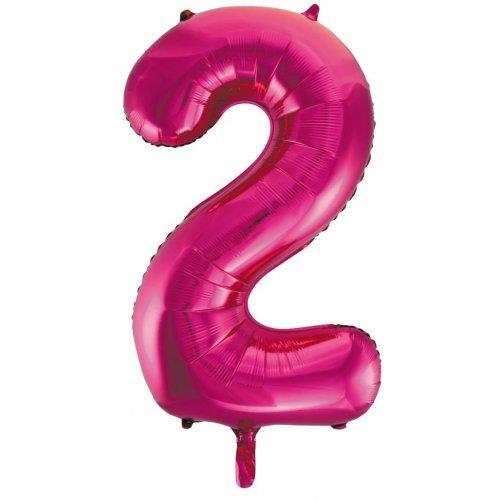 Balloon Foil Megaloon Number 2 Hot Pink 86cm