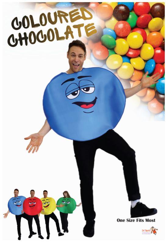Costume Adult Coloured Chocolate Blue Comical/Funny One Size
