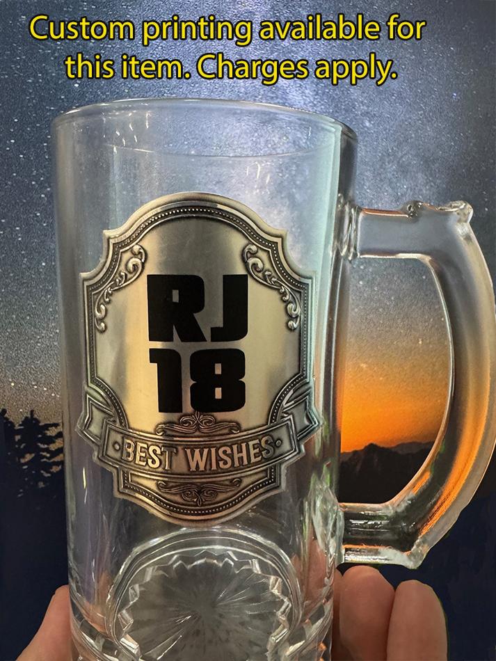 Gift Glass Beer Stein/Tankard Blank (Personalise It Yourself) 490ml