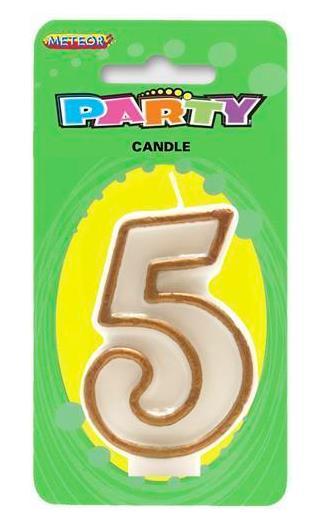Candle Number 5 Gold - Discontinued Line Last Chance To Buy