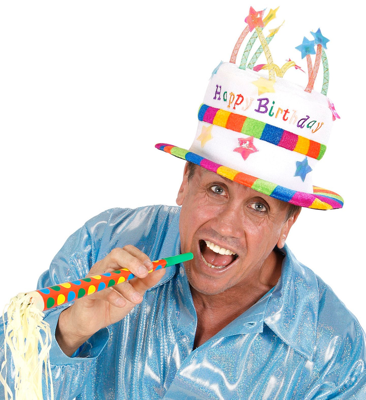 Hat Happy Birthday Cake With Candles Colourful Design