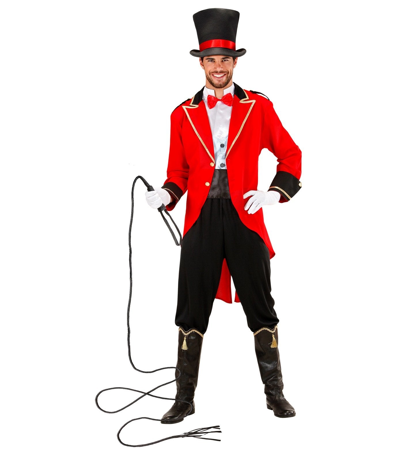 Whip Black 207 cm Long Stockman Leather Look Costume Accessory