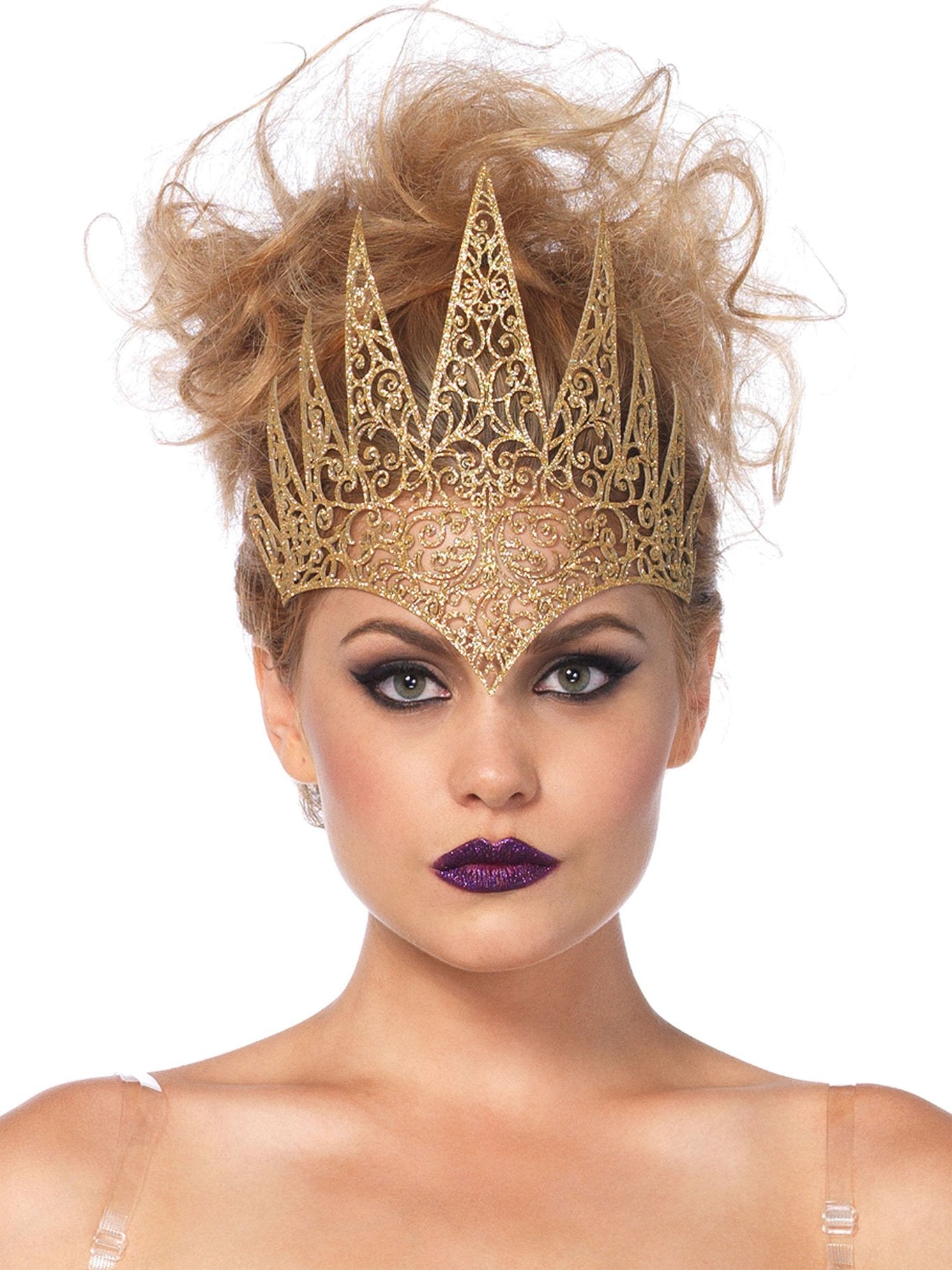 Royal Queen/Princess Crown Glitter Die Cut Filigree Gold Deluxe