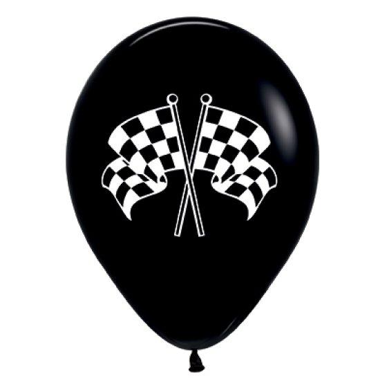 Latex Balloon 28cm Racing Flags Pk 10