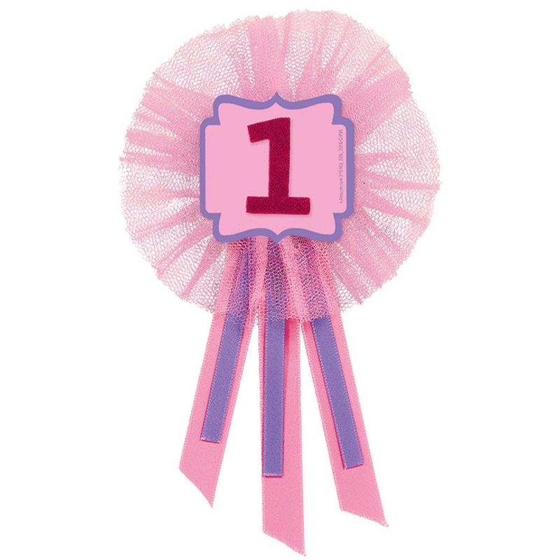 Badge Award Ribbon 1st First Birthday Pink - Discontinued Line Last Chance