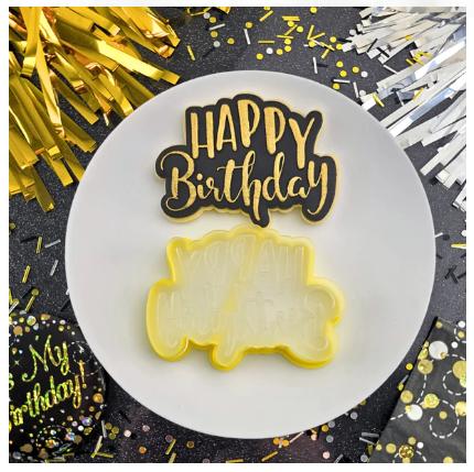 Happy Birthday Cookie/Biscuit Cutter And Debosser Set