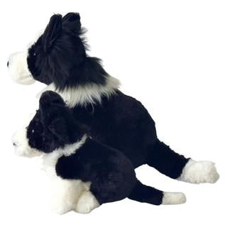 Soft Toy Plush Dog Border Collie Black & White Australian 22cm