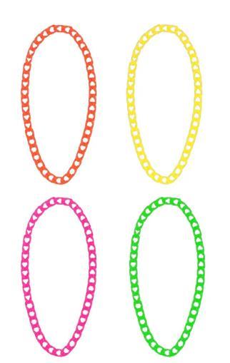 Neon Chain Necklaces 1980s Pk/4