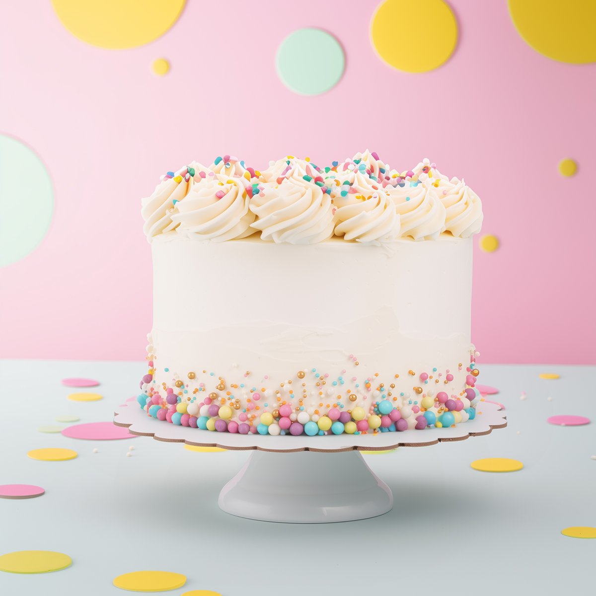 Cake Board Cardboard Round White 10 Inch Scalloped Edge 3mm Thick