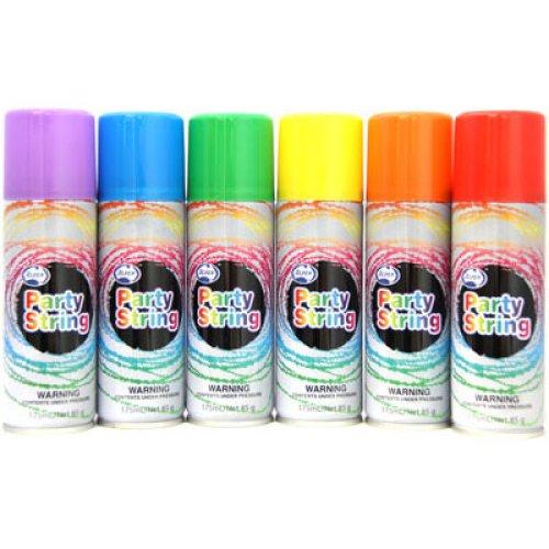 Silly Crazy Party String 175ml Spray Can Each (Assorted Colours)