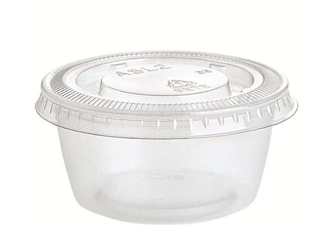 Catering Disposable Clear Plastic Containers With Lids 59ml Pk/50