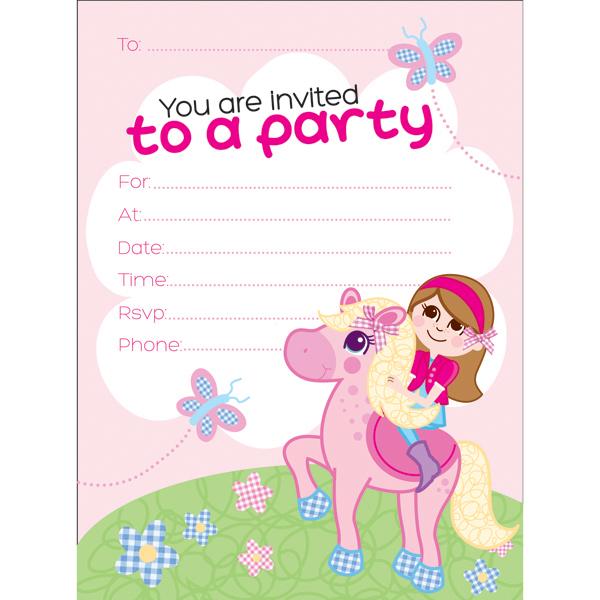 Party Invitation 20 Sheet Pad Patchwork Pony- Discontinued Last Chance