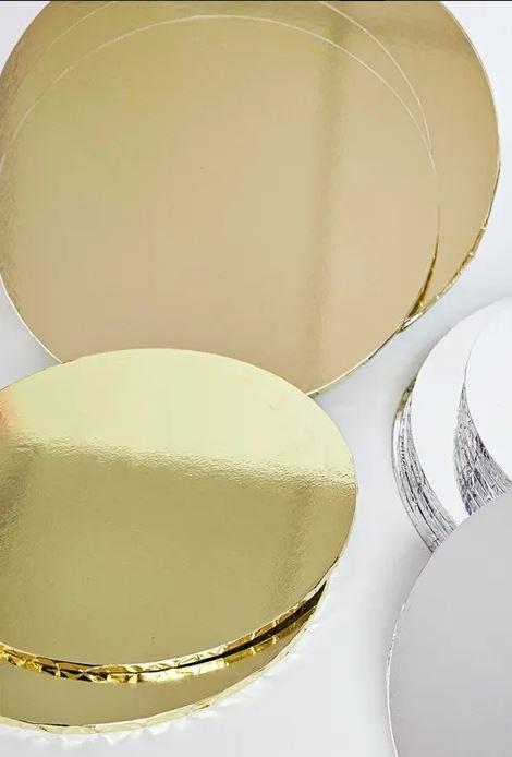 Cake Board Round Gold Shiny Mirror 5mm 10 Inch - Discontinued Line