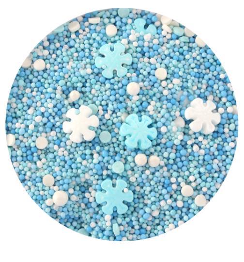 Edible Sprinkles Blue Snowflake Mix 80g Roberts