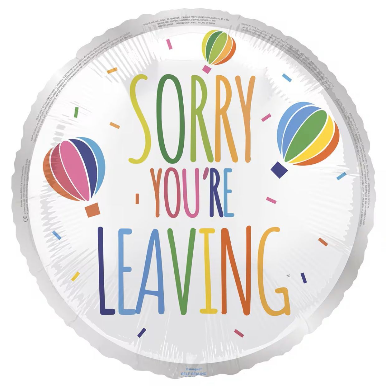 Balloon Foil 45cm Sorry Your Leaving