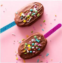 Chocolate Baking Popsicle/PaddlePop Sticks 11cm Gold Mirror Pk/24