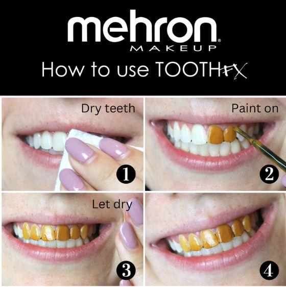 Tooth/Teeth Paint Fx Nicotine Brown 4ml Special Effects Mehron Brand Deluxe
