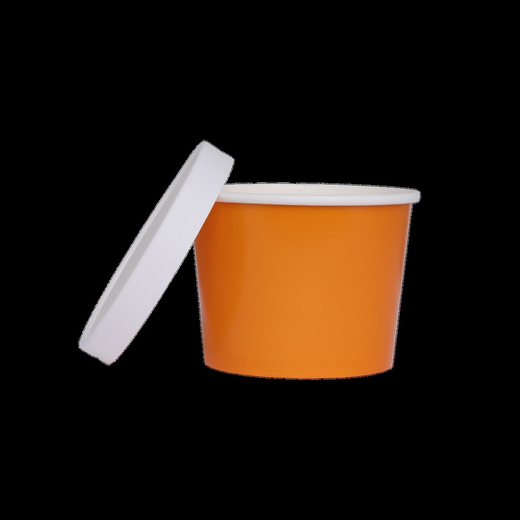 Paper Luxe Round Party Favour Loot Container Tub & Lid Orange Pk 5