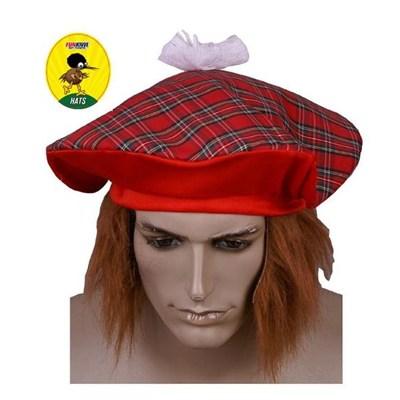 Tartan Hat Little Jimmy Scottish Tam-O-Shanter Red Plaid
