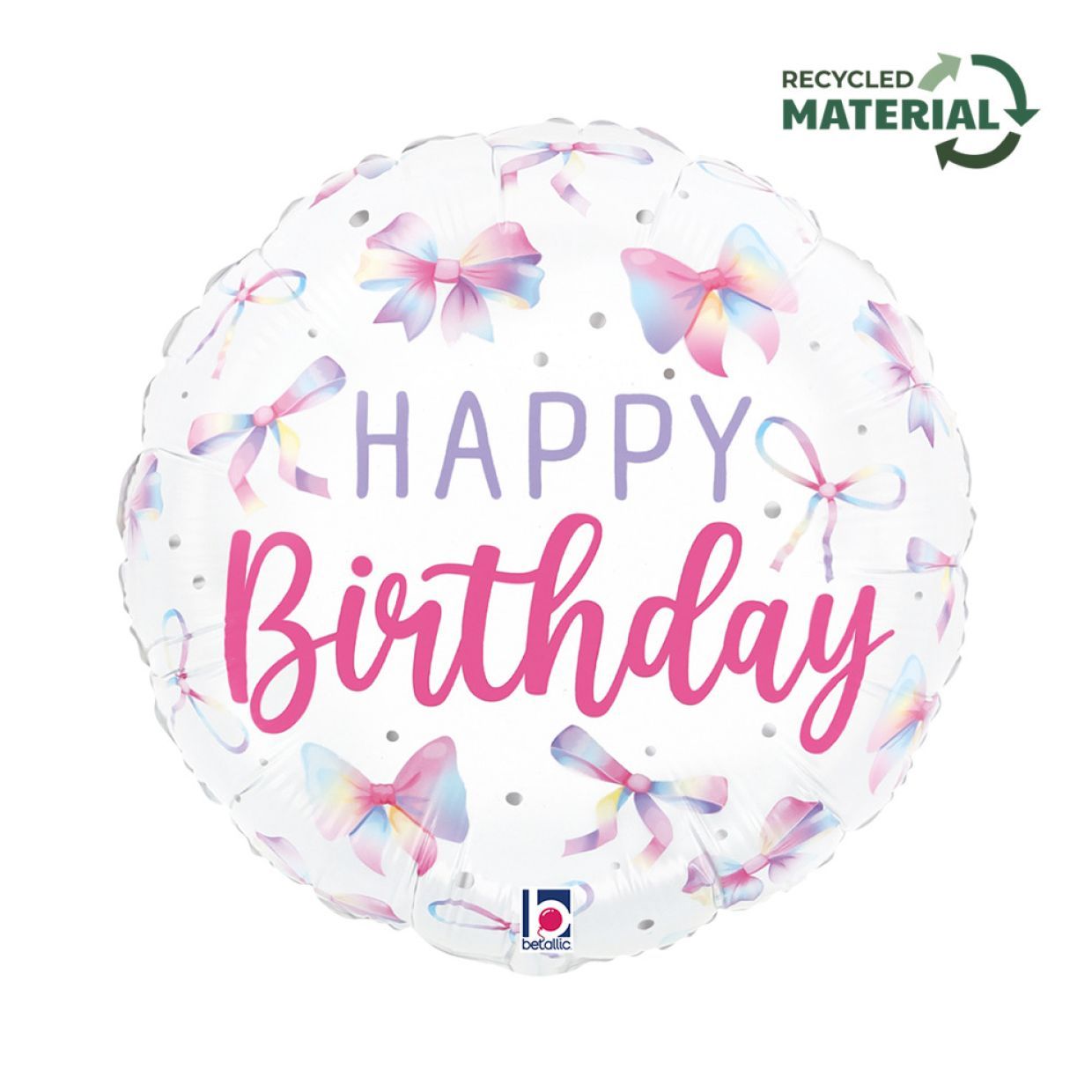 Balloon Foil 45cm Birthday Mutlicolour Bow