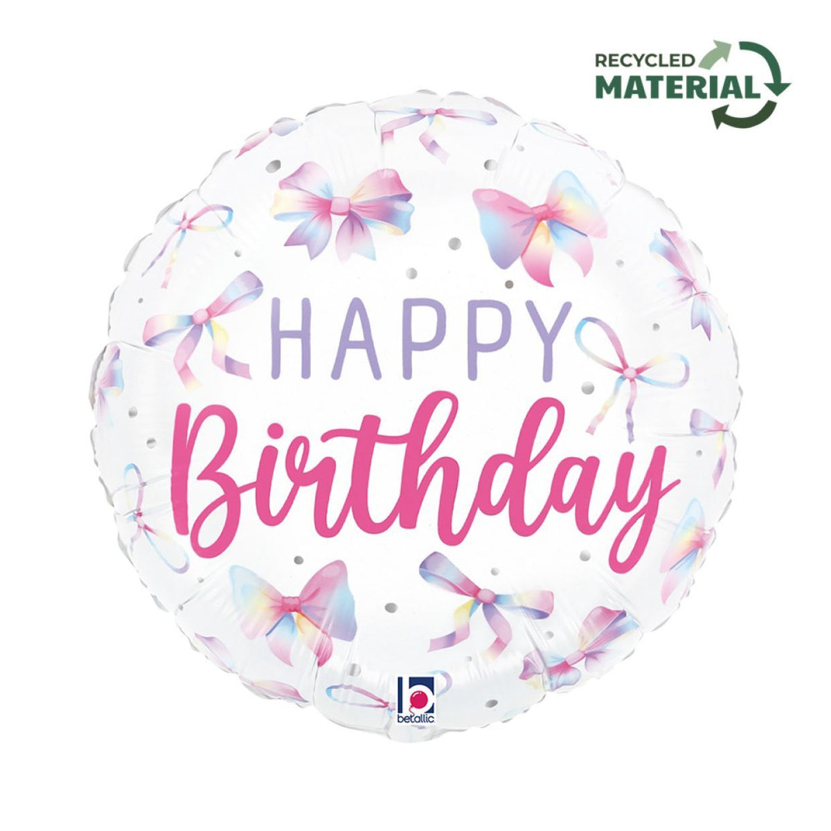 Balloon Foil 45cm Birthday Mutlicolour Bow