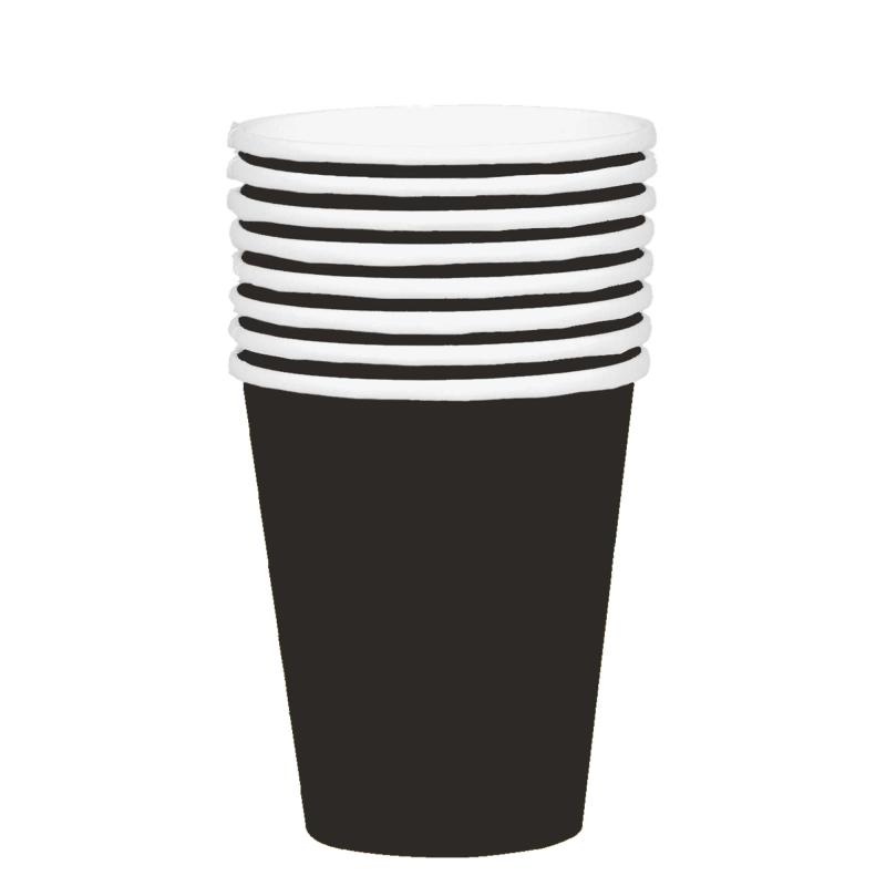 Cups Paper 354ml Jet Black Pk/20 FSC