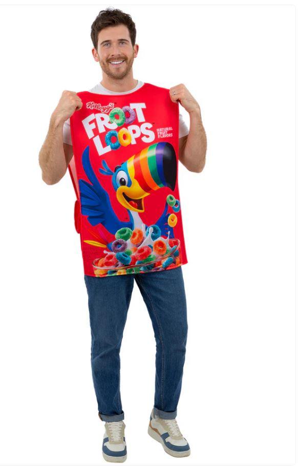 Costume Adult Kellogs Food Fruit Loops Cereal Box Tabard
