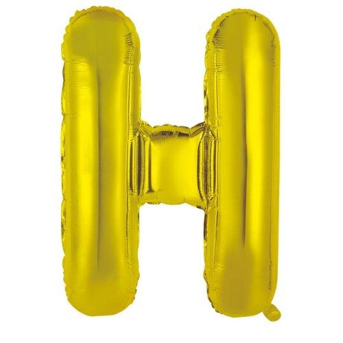 Balloon Foil Letter/Alphabet H Gold 86cm
