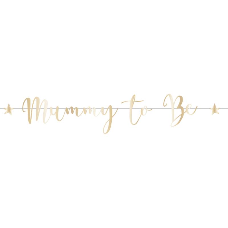 Letter Foil Banner Mummy To Be Baby Shower Ready To Pop 1.8m