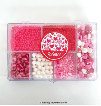 Edible Decorations Sprinkles Pink Love and Hearts Bento Box 200g