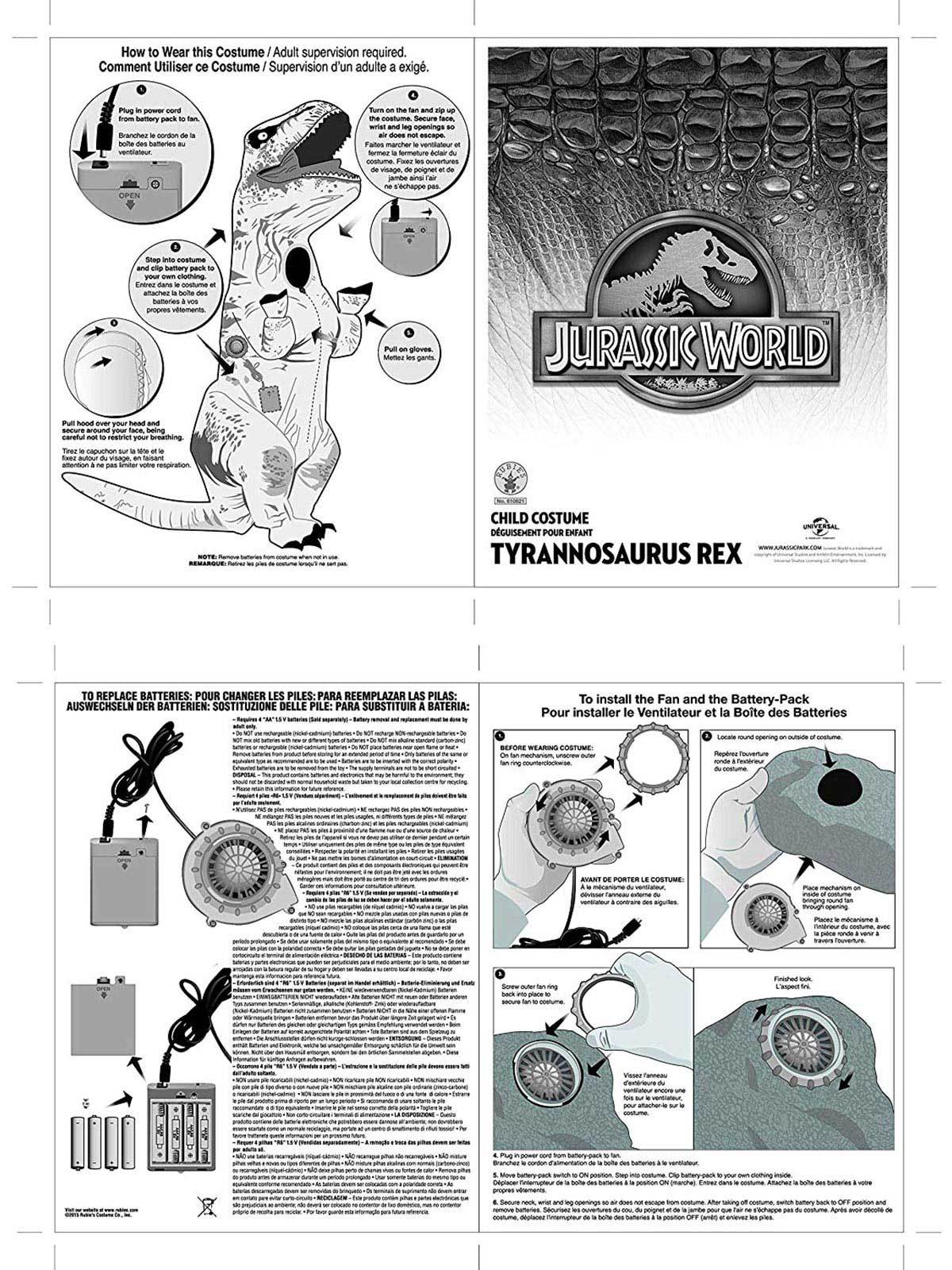 Costume Inflatable T- Rex Dinosaur Adult Plus Size