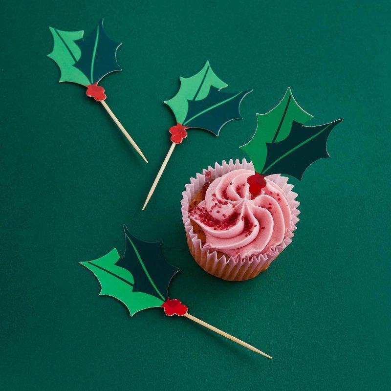 Food Picks/Cake/Cupcake Toppers Christmas Pk/12 12cm High