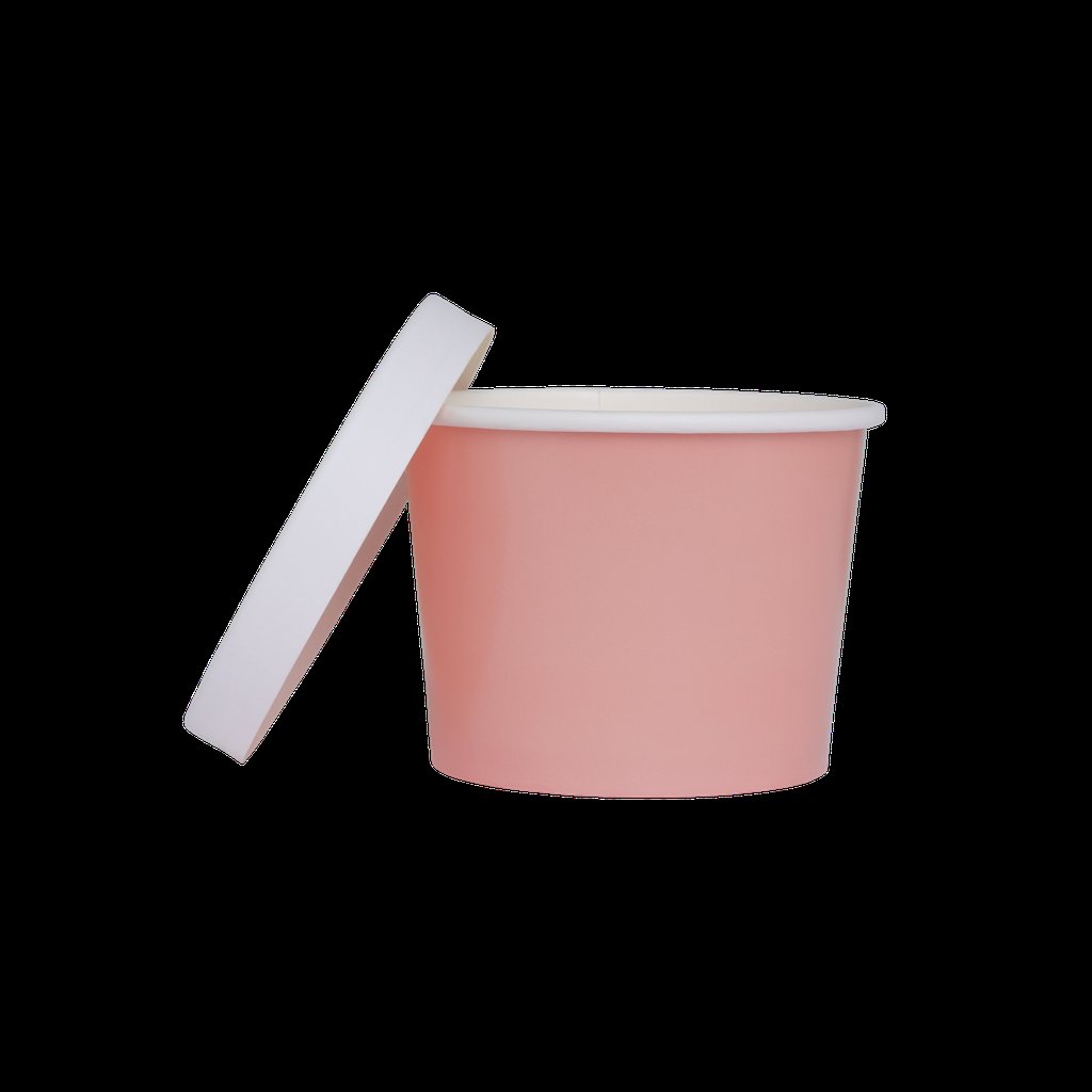 Paper Luxe Round Party Favour Loot Container Tub & Lid Rose Pink Pk 5