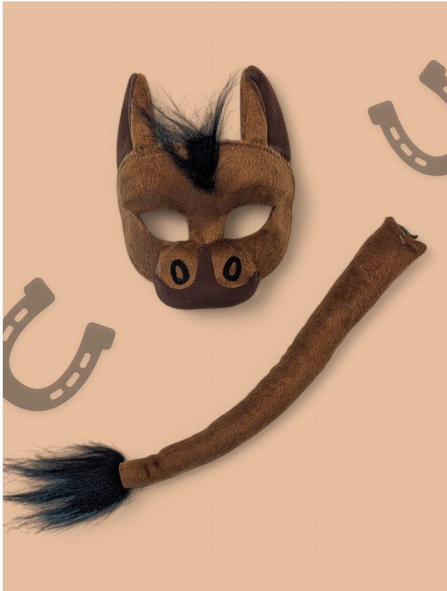 Animal Costume Mask & Tail Set Horse/Pony