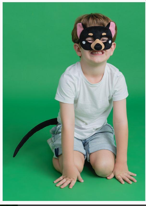 Animal Costume Set Mask & Tail Tasmanian Devil Australian/Aussie