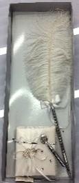 Wedding Signature Feather Pen Quill With Holder