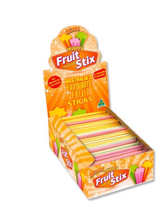 Confectionary Lollies Mighty Fruit Stix Bulk Big Boss