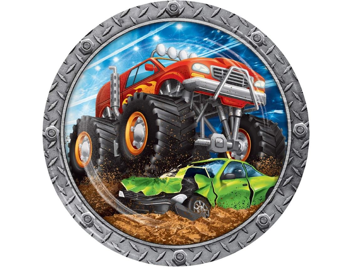 Monster Trucks Paper Plates 22.2cm Pk/8