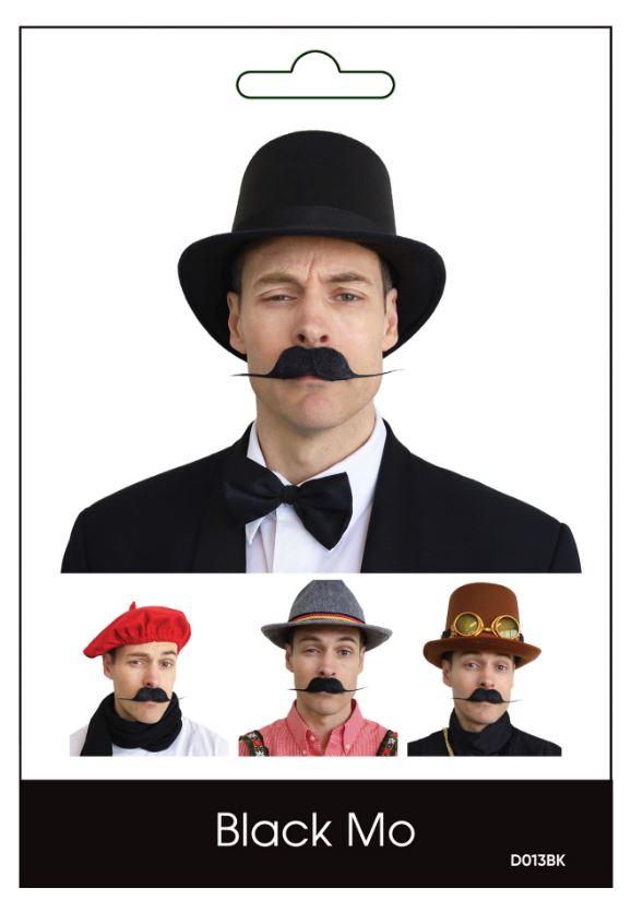 Costume Accessory Moustache Black Waxed Tip