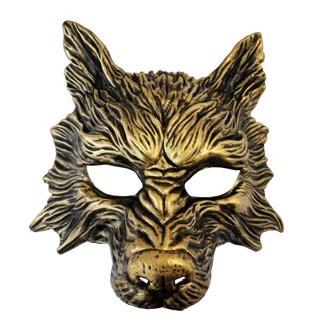 Mask Animal Wolf/Werewolf Golden - Discontinued Line Last Chance
