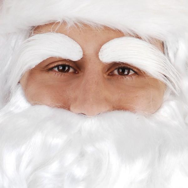 Bushy Eyebrows White (A pair) Stick On Costume Accessory